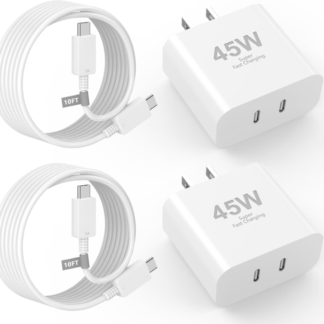 Cargador USB C Dual de 45W con 2 Cables de 3 Metros ⚡📱🔌