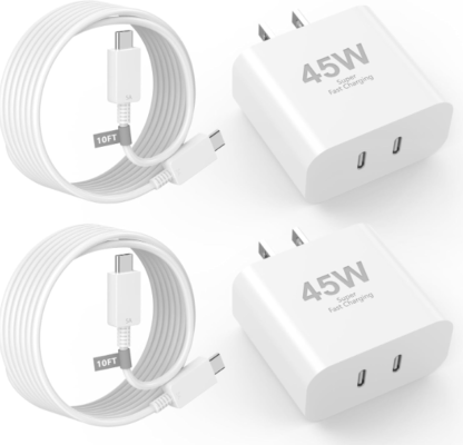 Cargador USB C Dual de 45W con 2 Cables de 3 Metros ⚡📱🔌
