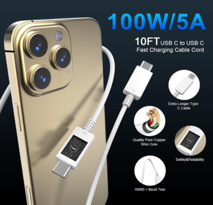 Cargador USB C Dual de 45W con 2 Cables de 3 Metros ⚡📱🔌 - Imagen 7