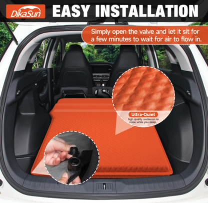 Colchón de aire SUV de 190 x 130 x 5 cm, espuma viscoelástica autoinflable para viajes y camping 🚗🧡🛏️ - Imagen 2