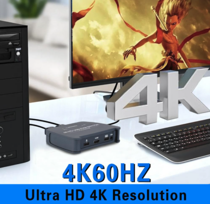 Conmutador HDMI KVM de 2 Puertos con Cables – Resolución 4K@60Hz 🌟 Ideal para Multitareas y Espacios de Trabajo Inteligentes - Imagen 7