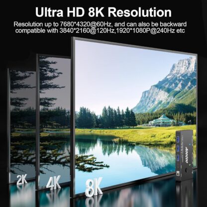 Conmutador HDMI KVM para 2 PCs y 1 Monitor 8K@60Hz con USB 3.0 y Control Remoto 🎮🖥️ - Imagen 9