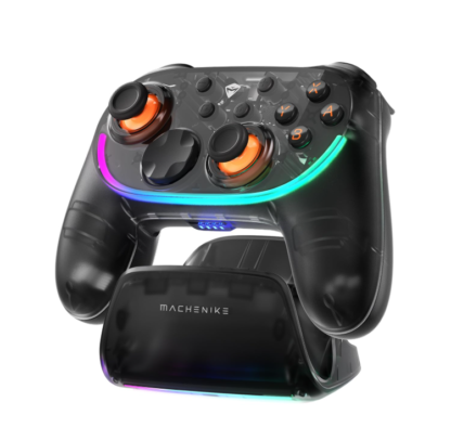 🎮 Controlador S3 Transparente de 1000Hz para Nintendo Switch, PC y Android con Base de Carga RGB 🚀