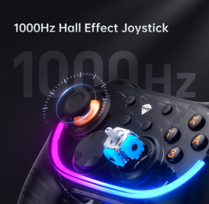 🎮 Controlador S3 Transparente de 1000Hz para Nintendo Switch, PC y Android con Base de Carga RGB 🚀 - Imagen 8
