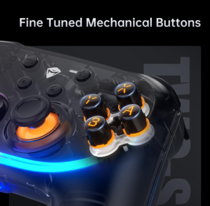 🎮 Controlador S3 Transparente de 1000Hz para Nintendo Switch, PC y Android con Base de Carga RGB 🚀 - Imagen 9
