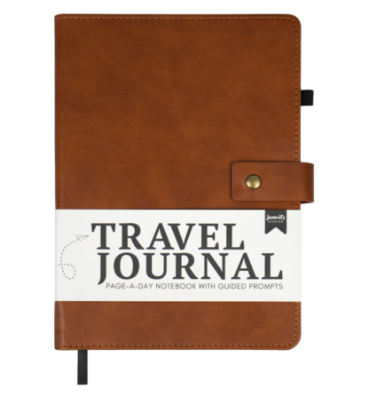 Diario de Viaje con Indicaciones A5 de 100 Páginas - Cuero Vegano y Bolsillo Integrado ✈️📓