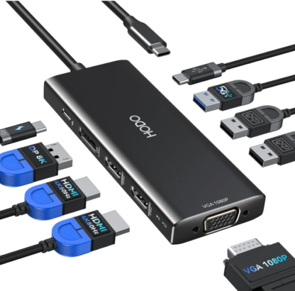 Docking Station USB-C 9 en 1 con Salida Cuádruple de Video y Carga PD 💻⚡ - Imagen 3