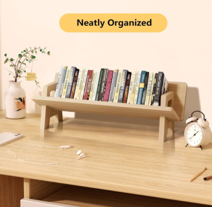 Estante de Escritorio de Madera Maciza para Libros 📚✨ - Imagen 2