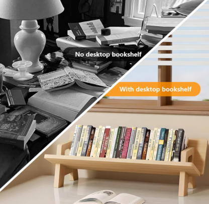 Estante de Escritorio de Madera Maciza para Libros 📚✨ - Imagen 6