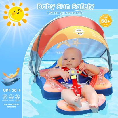 Flotador de Piscina para Bebé Mambobaby con Capota y Espuma Sólida ☀️👶 - Imagen 2