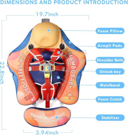 Flotador de Piscina para Bebé Mambobaby con Capota y Espuma Sólida ☀️👶 - Imagen 4
