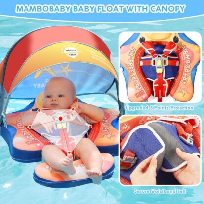 Flotador de Piscina para Bebé Mambobaby con Capota y Espuma Sólida ☀️👶 - Imagen 7