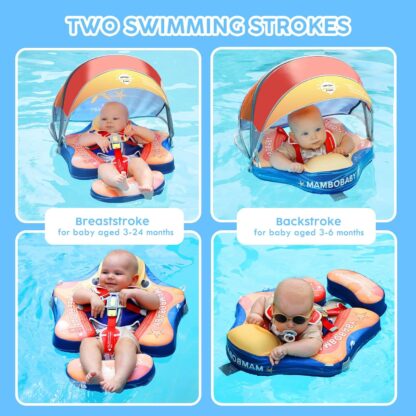 Flotador de Piscina para Bebé Mambobaby con Capota y Espuma Sólida ☀️👶 - Imagen 9