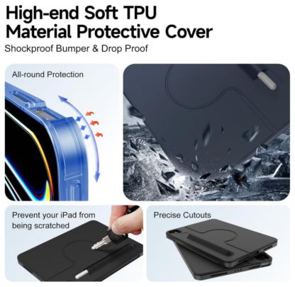 Funda Teclado Giratoria 360° con Touchpad para iPad 11” A16 (2025) y iPad 10ª Gen 10.9” (2022) – Negra ✨💼📱 - Imagen 5