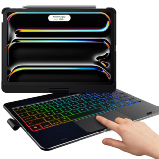 Funda con Teclado para iPad Pro 11" (M4) 2024 con Trackpad y Retroiluminación RGB (Negra)🔥🖊️💡