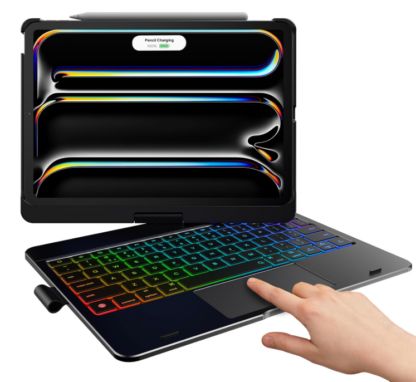 Funda con Teclado para iPad Pro 11" (M4) 2024 con Trackpad y Retroiluminación RGB (Negra)🔥🖊️💡
