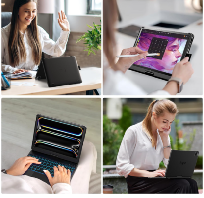 Funda con Teclado para iPad Pro 11" (M4) 2024 con Trackpad y Retroiluminación RGB (Negra)🔥🖊️💡 - Imagen 5