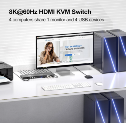 Conmutador HDMI KVM 4x1 para 8K @60Hz con 4 Puertos USB 3.0 🚀🖥️🎮 - Imagen 8
