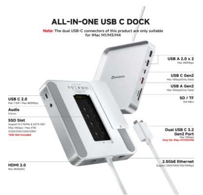 Hub USB C para iMac de 24 pulgadas con HDMI 4K, SSD 4TB y Ethernet 2.5GbE 🚀🖥️✨ - Imagen 2