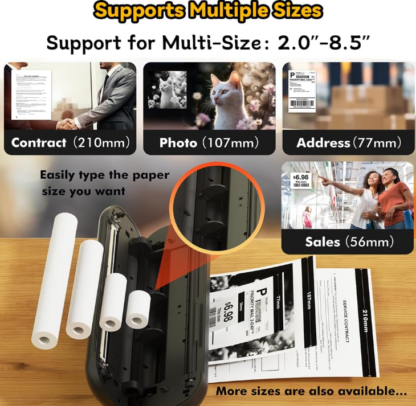 Impresora Térmica Portátil L86 de 203 dpi – Compatible con Papel en Rollo y Doblado 📄📱✨ - Imagen 5