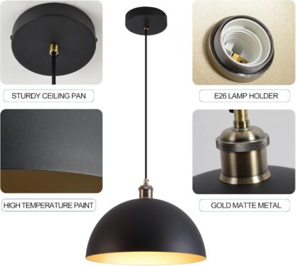 Lámpara Colgante Industrial Moderna de 35 cm en Negro y Blanco 🎨💡 - Imagen 7