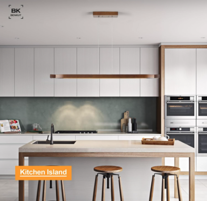 Lámpara colgante lineal de 125 cm en madera maciza con control remoto – Luz LED regulable 🌰📏💡 - Imagen 4