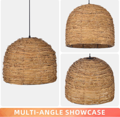Lámpara Colgante de Rattan de 40 cm 🌾✨ Estilo Boho Costero Artesanal - Imagen 4