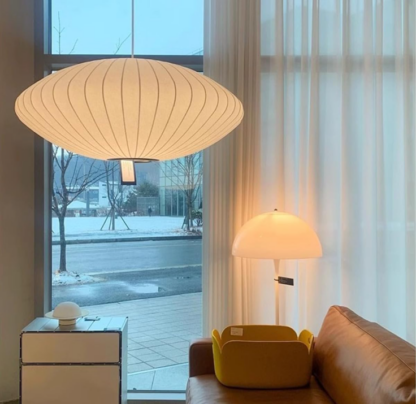 Lámpara Colgante de Tela de 50 cm Estilo Japonés Moderno para Comedor o Sala 🏮✨ - Imagen 6