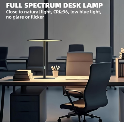 Lámpara de Escritorio LED de 37.5 cm – Luz Natural de Espectro Completo, 150 LEDs, Regulación Táctil, Diseño Minimalista Antivuelco - Imagen 2