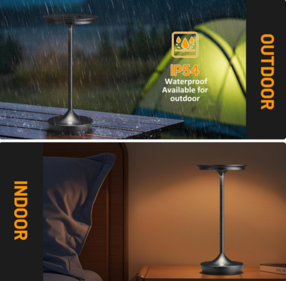 Lámpara de Mesa LED Recargable de 13 cm – Portátil, Inalámbrica, con Batería de 6000mAh, 3 Tonos de Luz y Memoria 🌟🌿 - Imagen 3