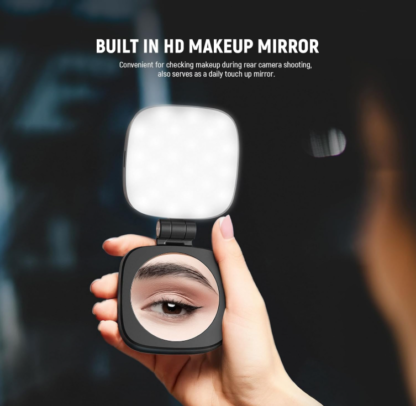 Luz de Selfie Magnética Mini con Espejo HD, 48 LEDs, 360° Rotación y Base Ajustable 🌟📱💡 - Imagen 8