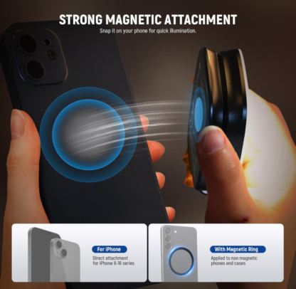 Luz de Selfie Magnética Mini con Espejo HD, 48 LEDs, 360° Rotación y Base Ajustable 🌟📱💡 - Imagen 9