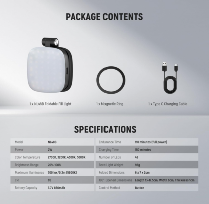 Luz de Selfie Magnética Mini con Espejo HD, 48 LEDs, 360° Rotación y Base Ajustable 🌟📱💡 - Imagen 10