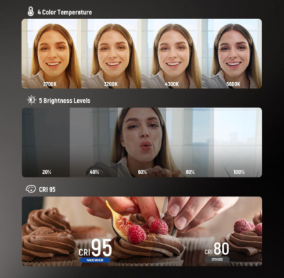 Luz de Selfie Magnética Mini con Espejo HD, 48 LEDs, 360° Rotación y Base Ajustable 🌟📱💡 - Imagen 2