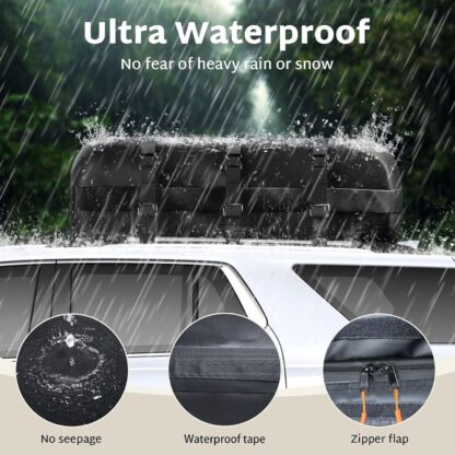 Maleta Suave de Techo Impermeable XXL de 32 Pies Cúbicos para Carro o SUV 🚗🧳 - Imagen 4