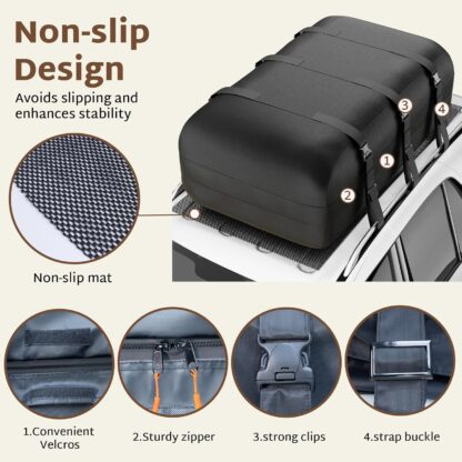 Maleta Suave de Techo Impermeable XXL de 32 Pies Cúbicos para Carro o SUV 🚗🧳 - Imagen 5