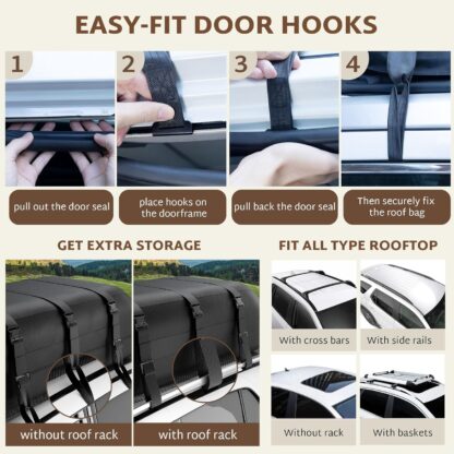 Maleta Suave de Techo Impermeable XXL de 32 Pies Cúbicos para Carro o SUV 🚗🧳 - Imagen 6