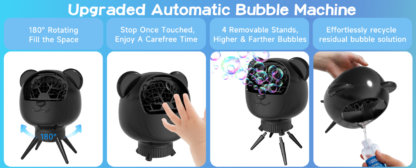 Máquina de Burbujas Automática 500ML con Rotación 180° y Batería Recargable - Imagen 12