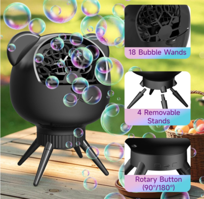 Máquina de Burbujas Automática 500ML con Rotación 180° y Batería Recargable - Imagen 6