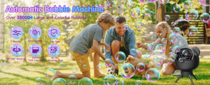 Máquina de Burbujas Automática 500ML con Rotación 180° y Batería Recargable - Imagen 9