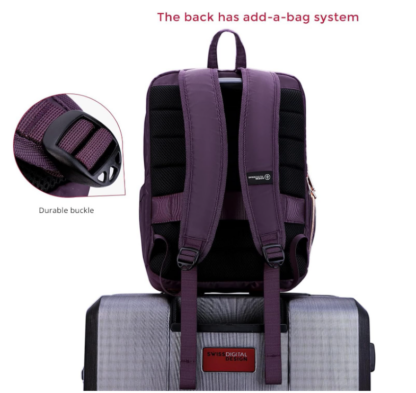Mochila de 40.5 cm con Puerto USB y Protección RFID, Color Morado 💼🔌🧳 - Imagen 6