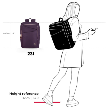 Mochila de 40.5 cm con Puerto USB y Protección RFID, Color Morado 💼🔌🧳 - Imagen 8
