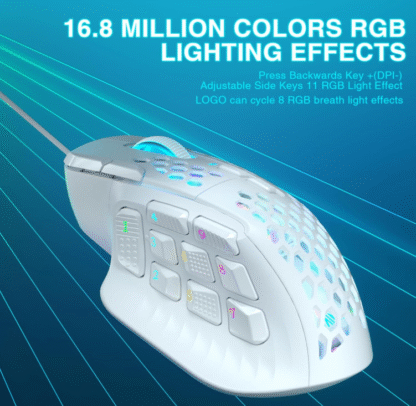 Mouse Gamer SM809 MMO con 16 Botones Programables y RGB 🎮✨ - Imagen 2