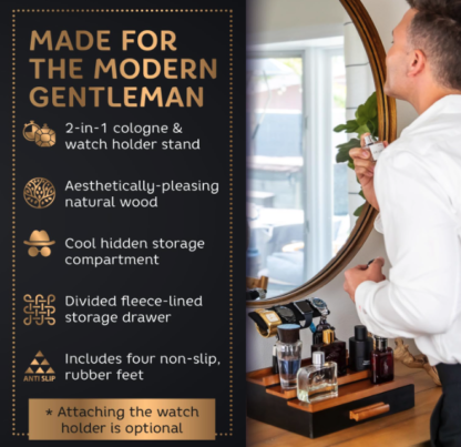 Organizador de Madera de 3 Niveles para Perfumes y Relojes para Hombre 🕰️💨 - Imagen 7