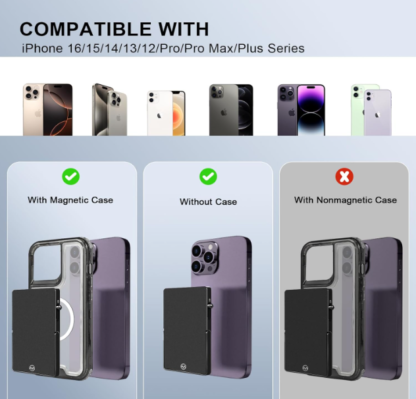 Porta Tarjetas Metálico Magnético con Soporte Ajustable para iPhone 12 a 16 📱💳✨ - Imagen 5