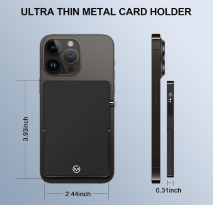 Porta Tarjetas Metálico Magnético con Soporte Ajustable para iPhone 12 a 16 📱💳✨ - Imagen 6