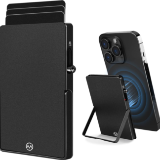 Porta Tarjetas Metálico Magnético con Soporte Ajustable para iPhone 12 a 16 📱💳✨