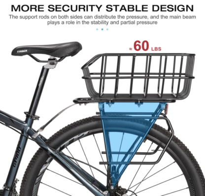 Rack con canasto de almacenaje trasero para bicicleta 🚴‍♂️🧺 - Imagen 3