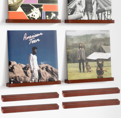Repisa de Madera Maciza para Vinilos de 31.8 cm (Set de 4) 🎵✨
