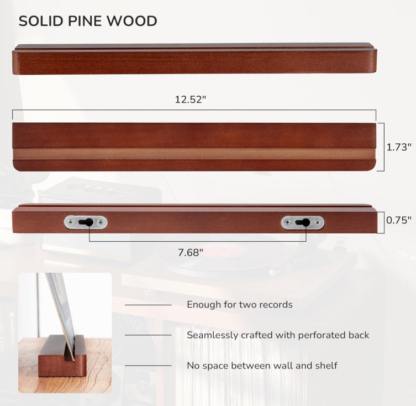 Repisa de Madera Maciza para Vinilos de 31.8 cm (Set de 4) 🎵✨ - Imagen 3